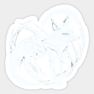 white fox minimal Sticker